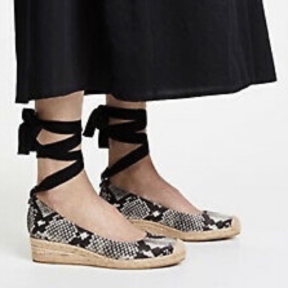 NIB, Tory Burch Heather 40mm Satin Wedge Espadrille